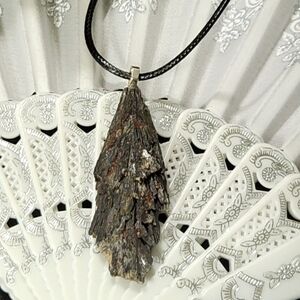Enormous, Awesome,Natural Black Tourmaline Pendant/Necklace.It Has A Simple Bail